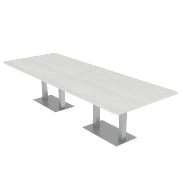 45 in W, 144 in L, 29 in H, Engineered Wood Top, White